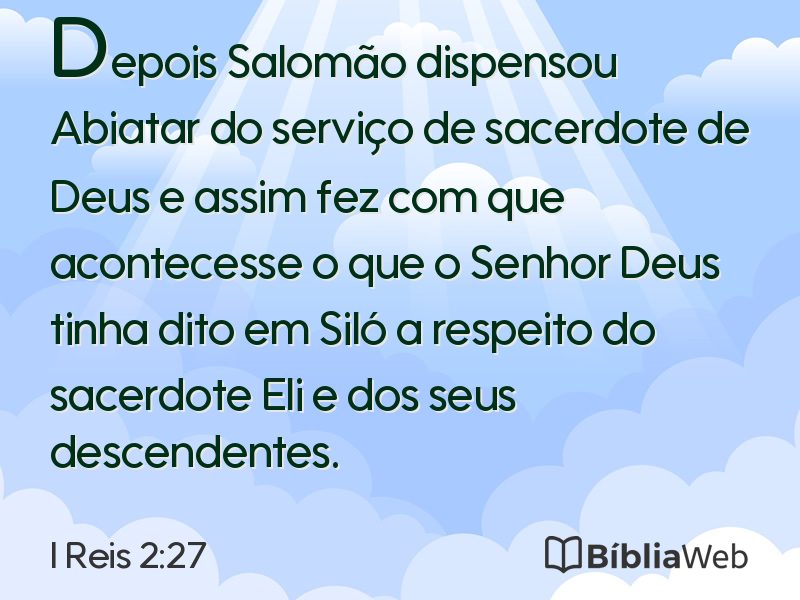 I Reis 2:27 em imagem para compartilhar
