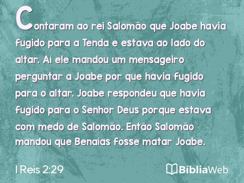 I Reis 2:29 em imagem para compartilhar