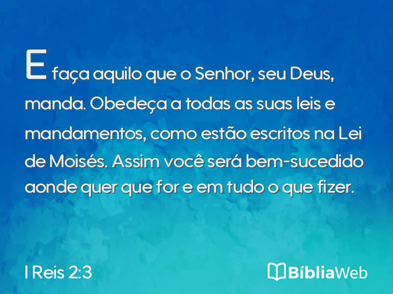 I Reis 2:3 em imagem para compartilhar