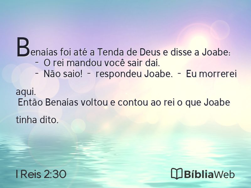 I Reis 2:30 em imagem para compartilhar