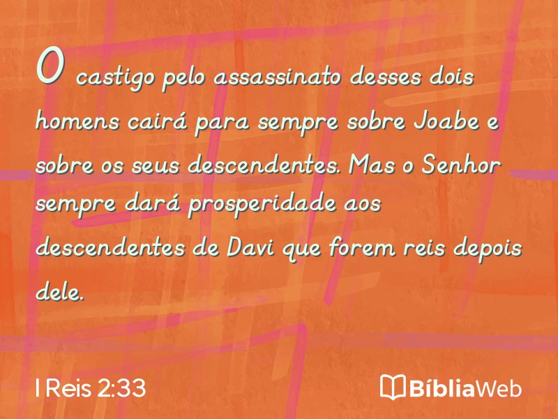 I Reis 2:33 em imagem para compartilhar