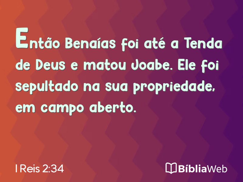I Reis 2:34 em imagem para compartilhar