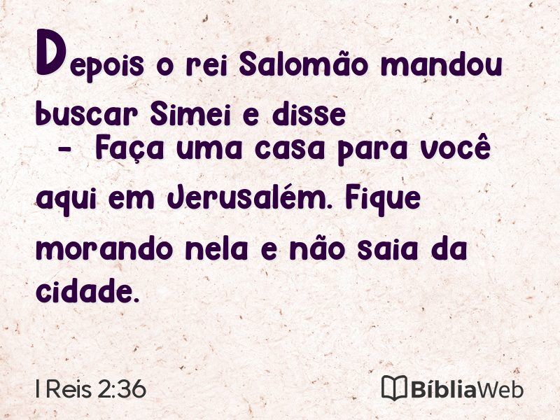 I Reis 2:36 em imagem para compartilhar