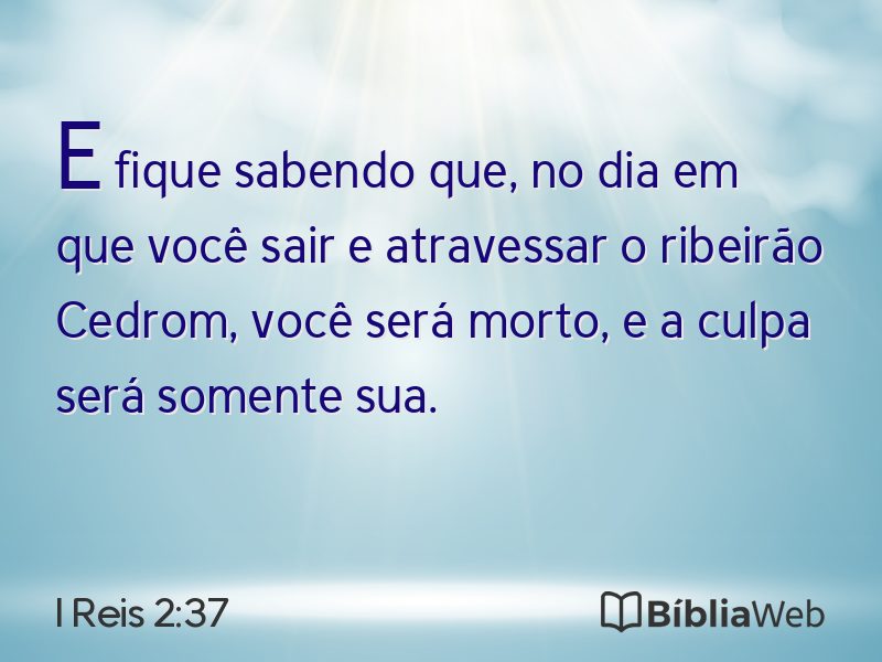 I Reis 2:37 em imagem para compartilhar