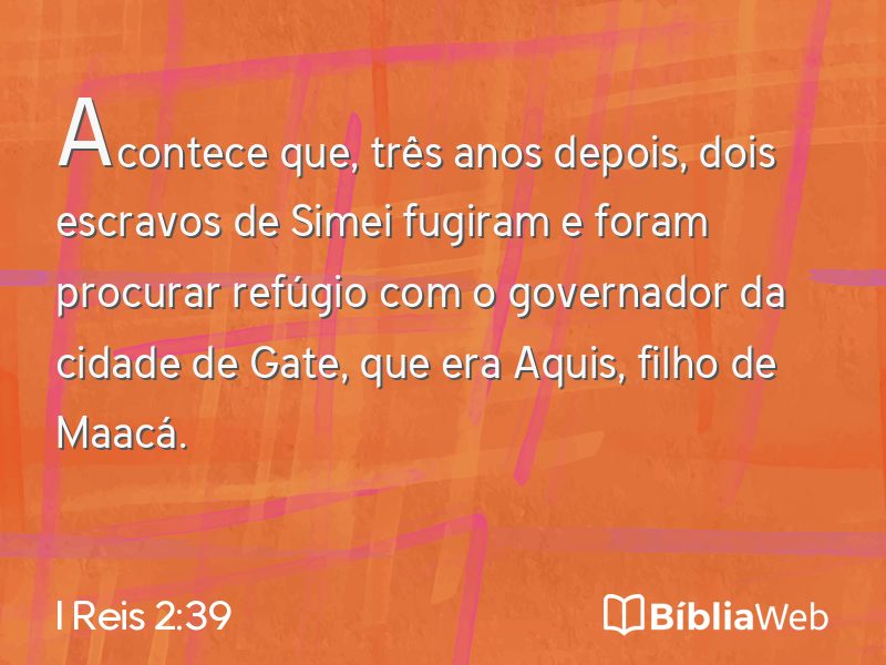I Reis 2:39 em imagem para compartilhar
