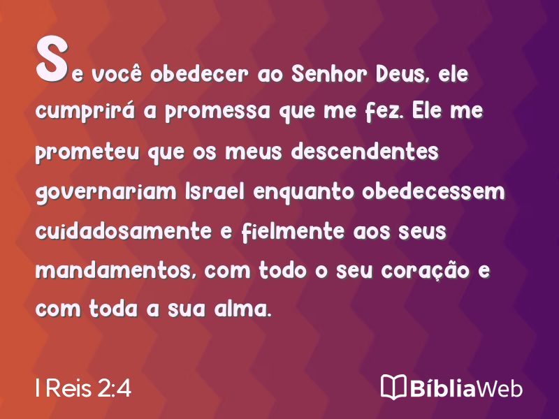 I Reis 2:4 em imagem para compartilhar