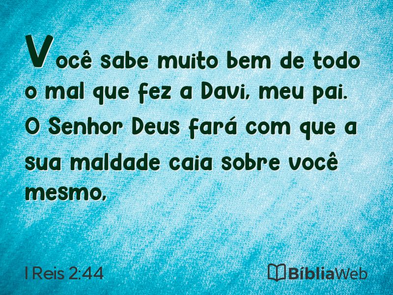 I Reis 2:44 em imagem para compartilhar
