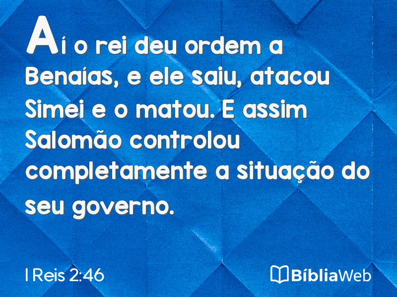 I Reis 2:46 em imagem para compartilhar