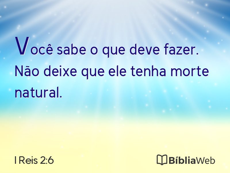 I Reis 2:6 em imagem para compartilhar