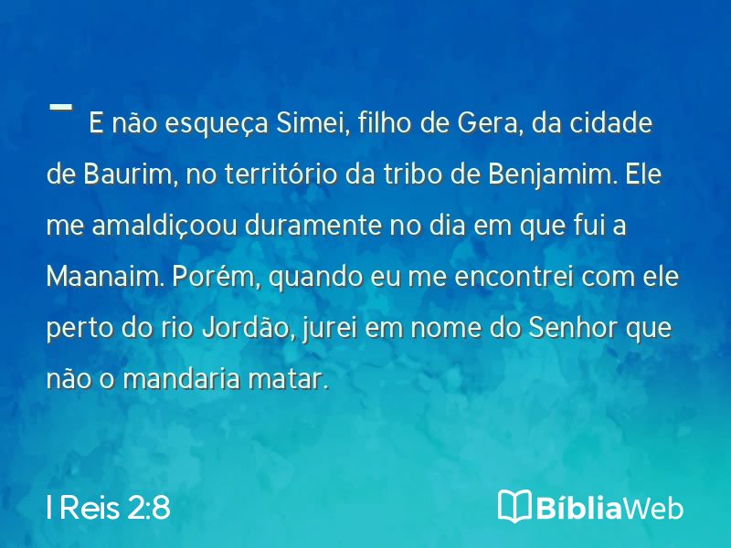 I Reis 2:8 em imagem para compartilhar