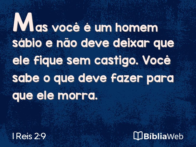 I Reis 2:9 em imagem para compartilhar
