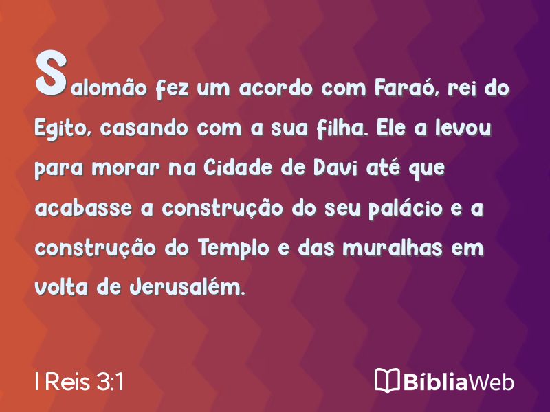 I Reis 3:1 em imagem para compartilhar