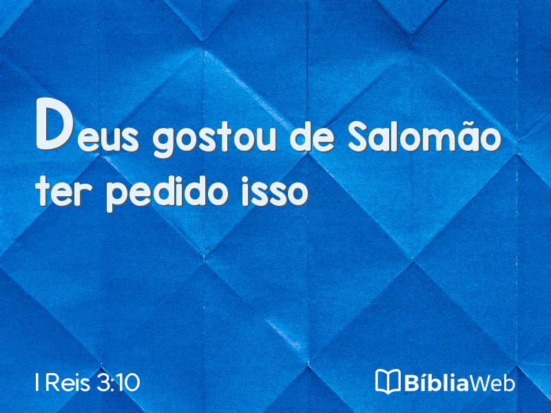 I Reis 3:10 em imagem para compartilhar