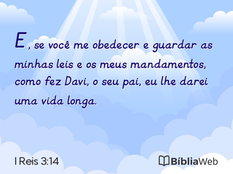 I Reis 3:14 em imagem para compartilhar