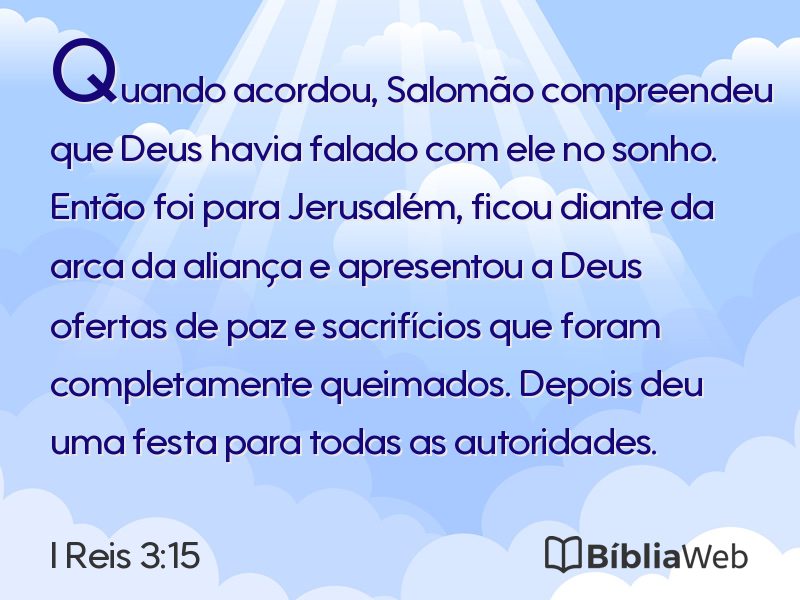 I Reis 3:15 em imagem para compartilhar