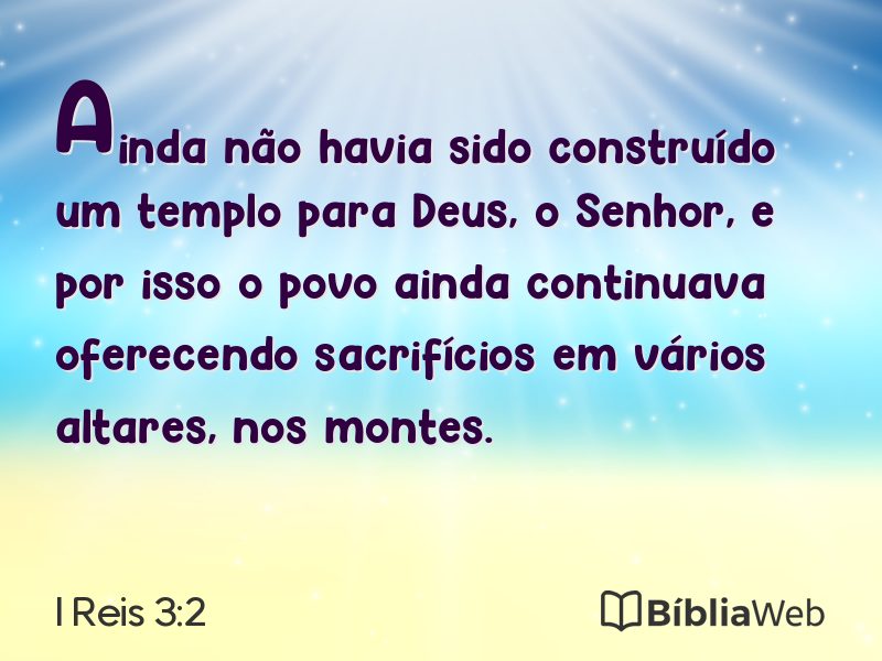 I Reis 3:2 em imagem para compartilhar