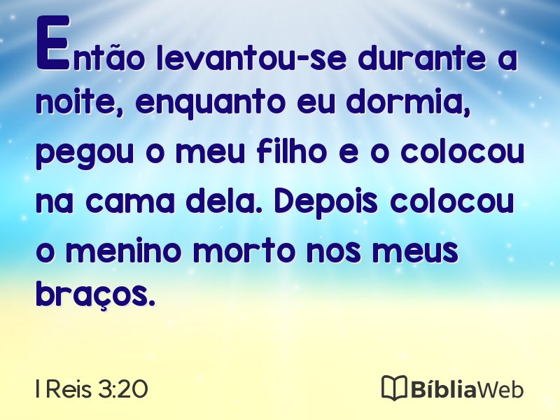I Reis 3:20 em imagem para compartilhar