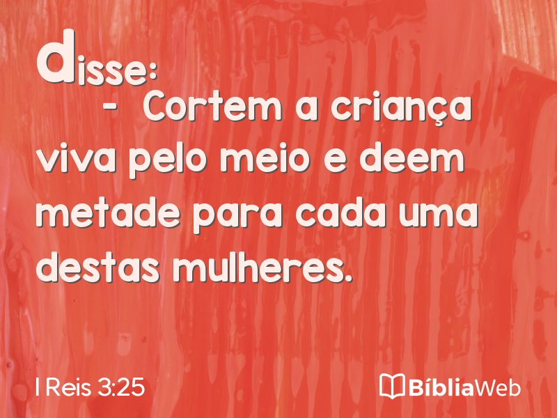 I Reis 3:25 em imagem para compartilhar