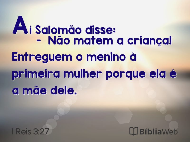 I Reis 3:27 em imagem para compartilhar