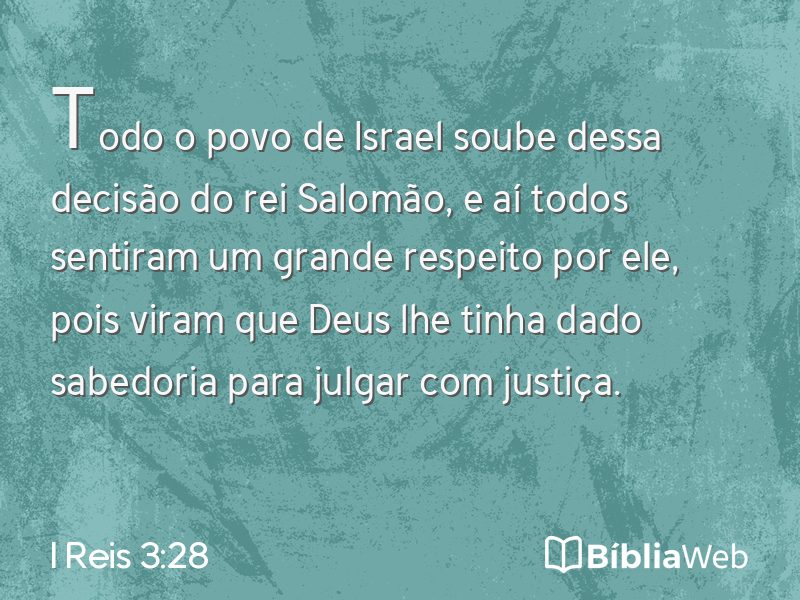 I Reis 3:28 em imagem para compartilhar