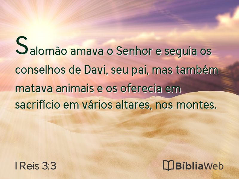 I Reis 3:3 em imagem para compartilhar