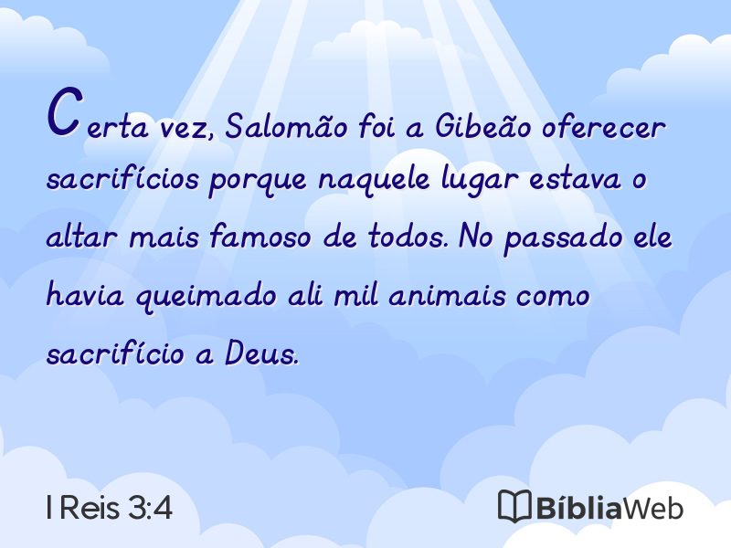 I Reis 3:4 em imagem para compartilhar