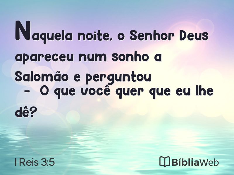 I Reis 3:5 em imagem para compartilhar