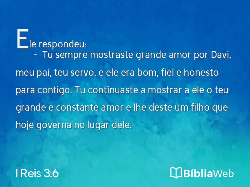I Reis 3:6 em imagem para compartilhar