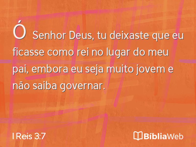 I Reis 3:7 em imagem para compartilhar
