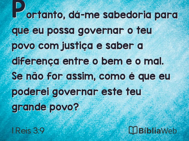 I Reis 3:9 em imagem para compartilhar