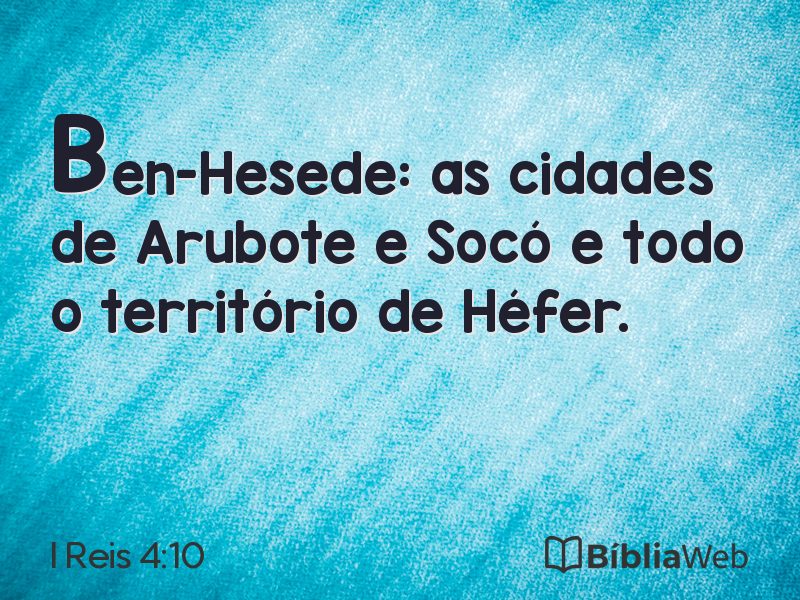 I Reis 4:10 em imagem para compartilhar