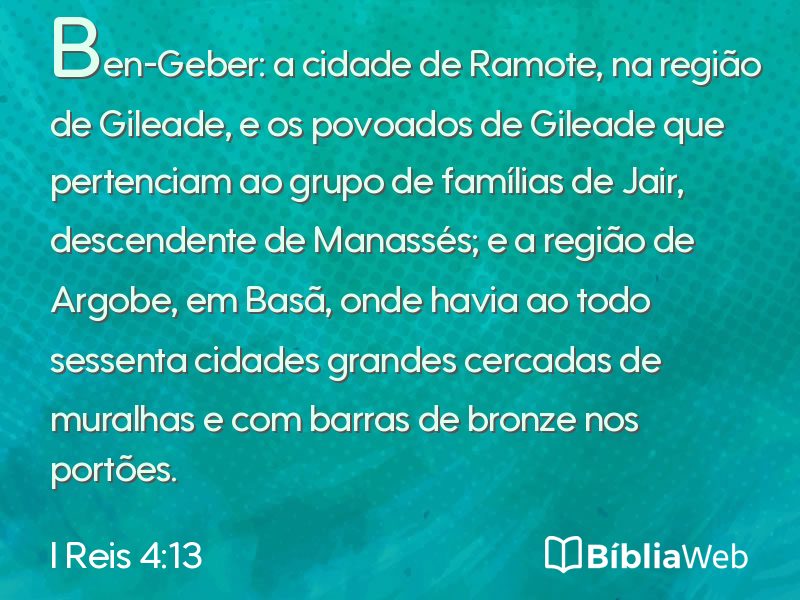 I Reis 4:13 em imagem para compartilhar
