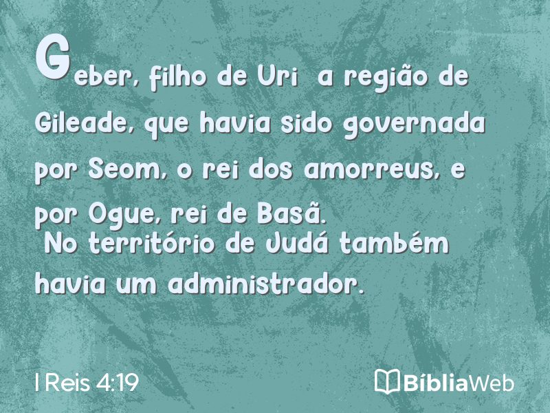 I Reis 4:19 em imagem para compartilhar