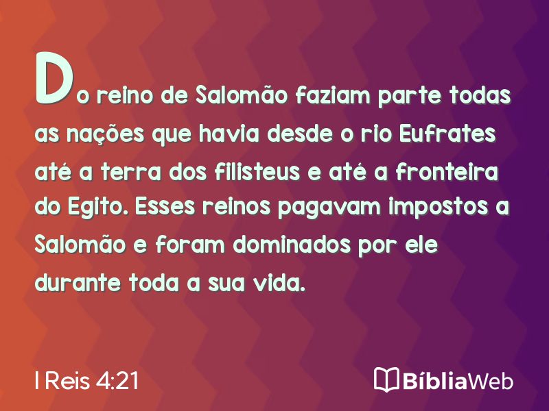 I Reis 4:21 em imagem para compartilhar