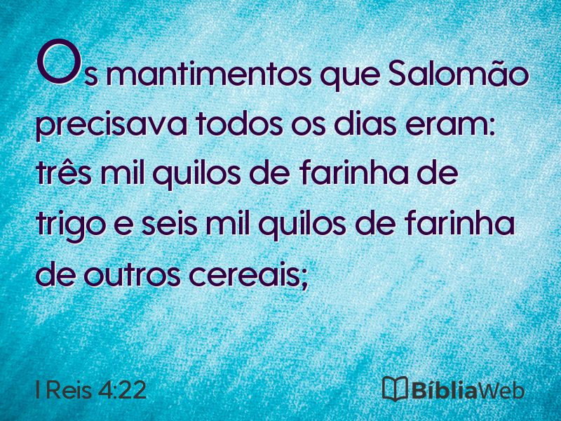I Reis 4:22 em imagem para compartilhar