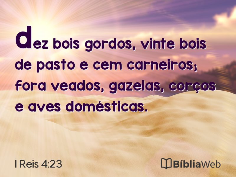 I Reis 4:23 em imagem para compartilhar