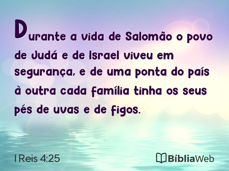 I Reis 4:25 em imagem para compartilhar