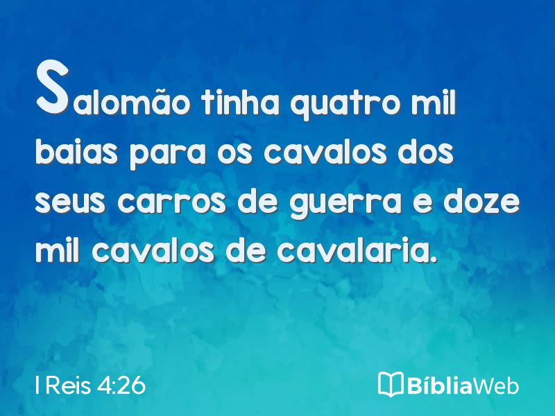 I Reis 4:26 em imagem para compartilhar