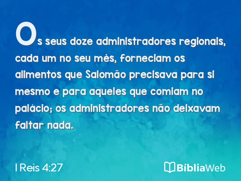 I Reis 4:27 em imagem para compartilhar