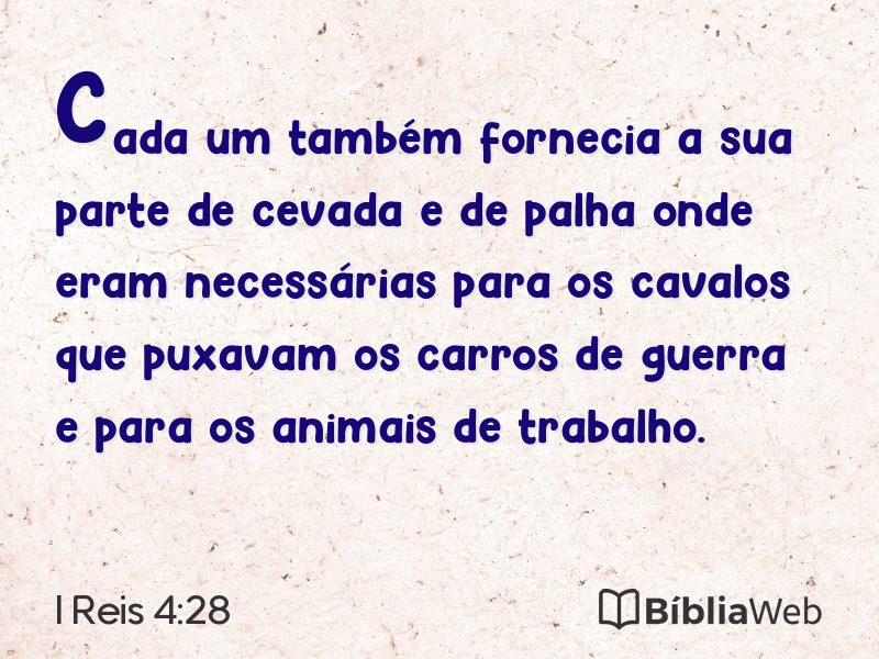 I Reis 4:28 em imagem para compartilhar