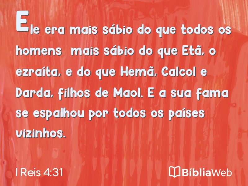 I Reis 4:31 em imagem para compartilhar