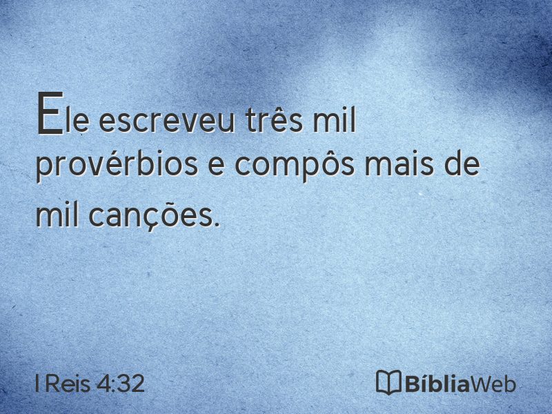 I Reis 4:32 em imagem para compartilhar