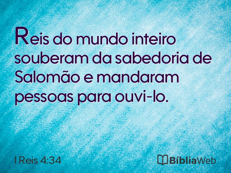 I Reis 4:34 em imagem para compartilhar