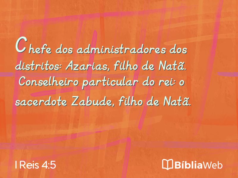 I Reis 4:5 em imagem para compartilhar