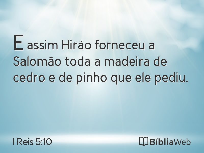 I Reis 5:10 em imagem para compartilhar