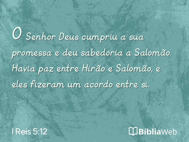 I Reis 5:12 em imagem para compartilhar