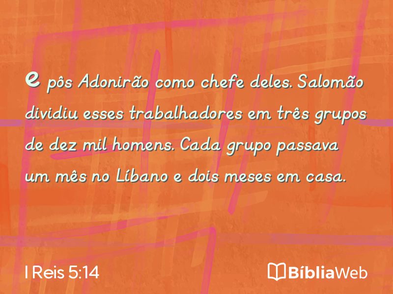 I Reis 5:14 em imagem para compartilhar