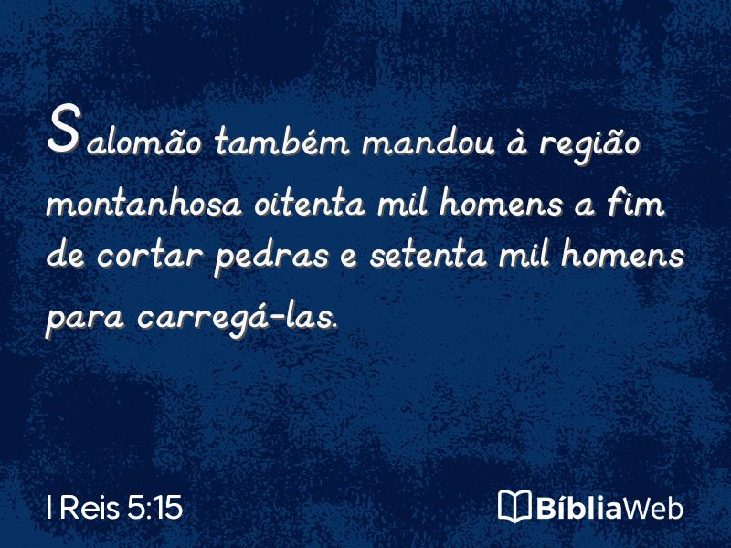I Reis 5:15 em imagem para compartilhar