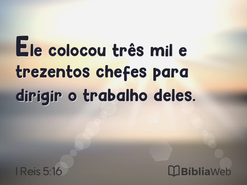 I Reis 5:16 em imagem para compartilhar