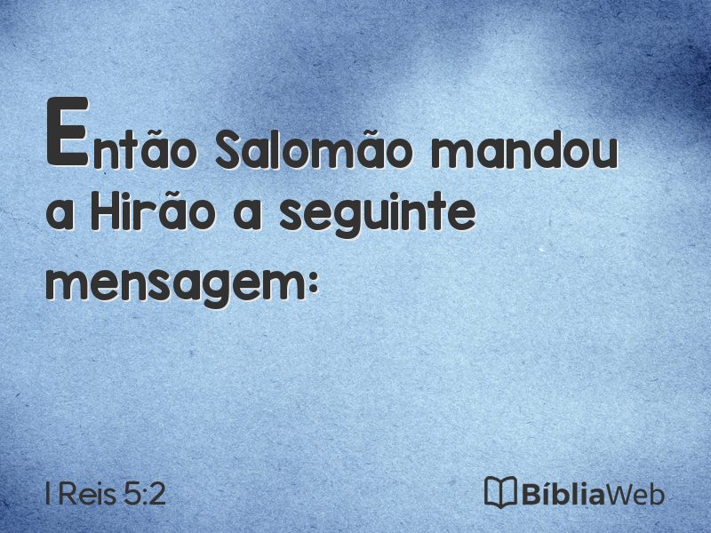 I Reis 5:2 em imagem para compartilhar